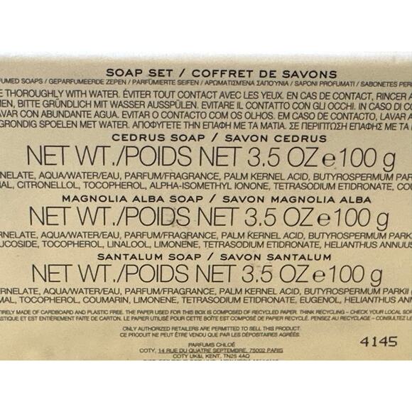 Chloe Atelier des Fleurs Perfumed 3-Piece Bar Soap Gift Set - NEW in BOX - Picture 8 of 8